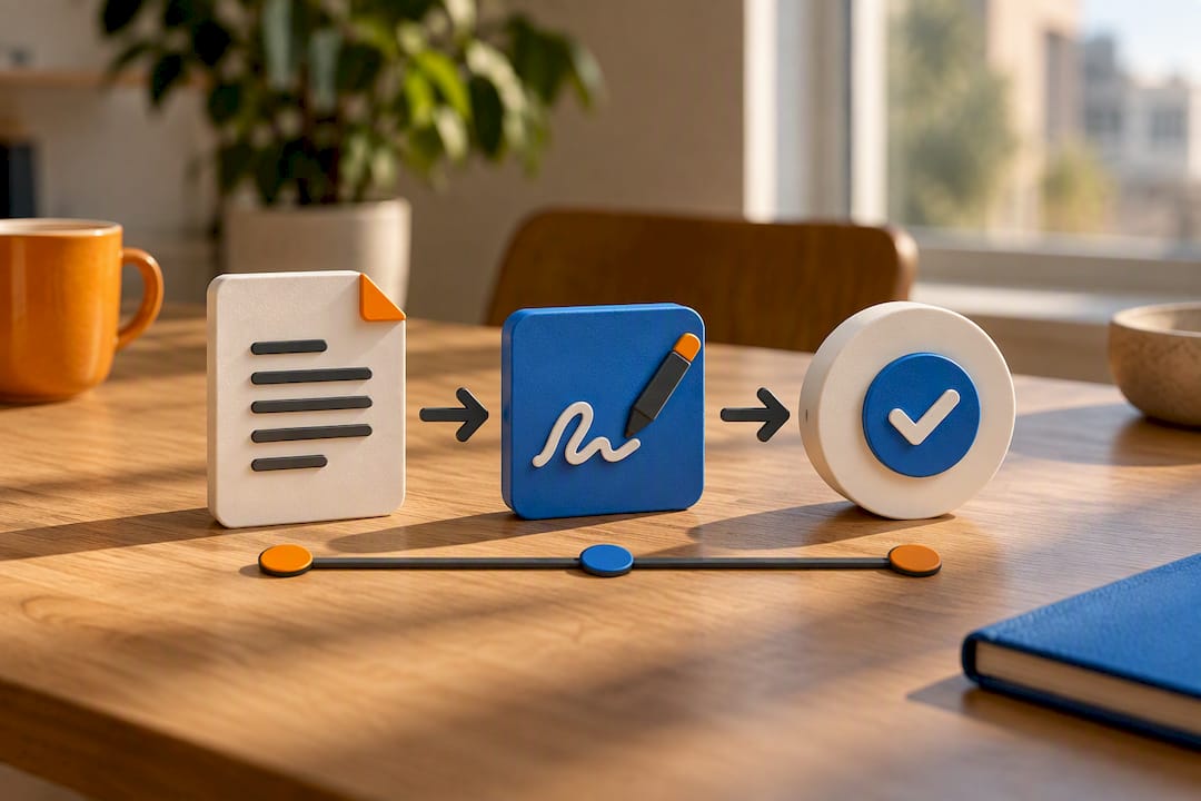 Illustration av digitala kontrakts- och betalningsprocesser