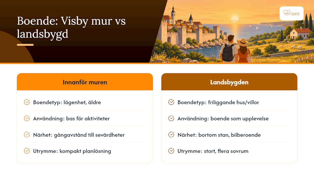 Jämförelse mellan att bo i Visby och på landsbygden