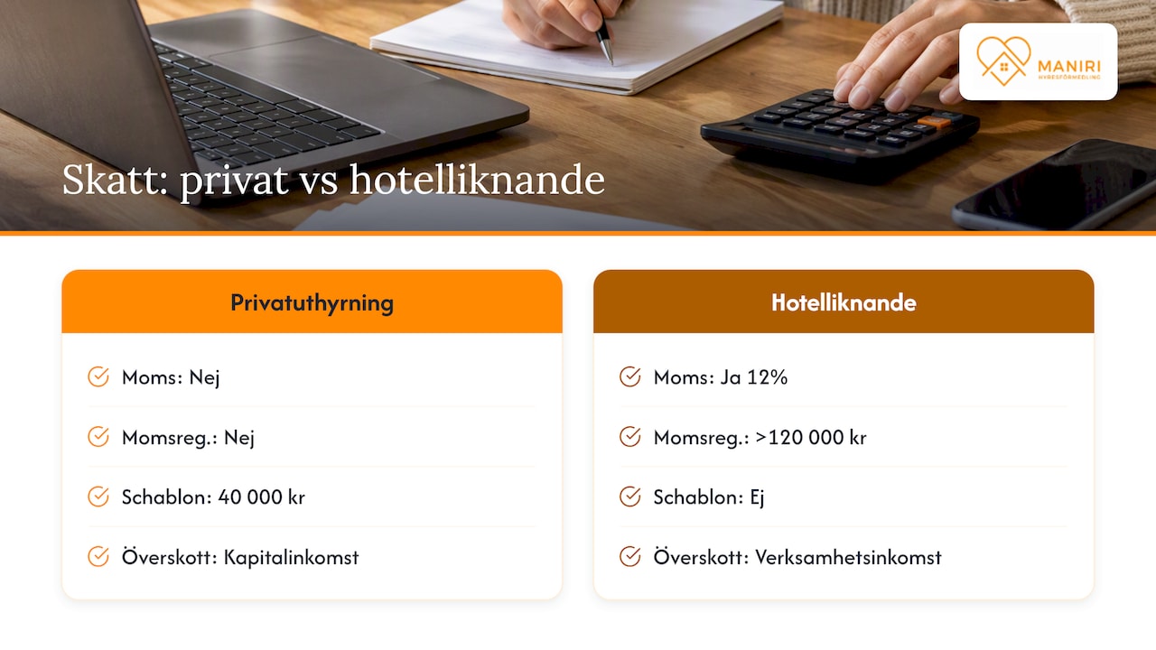 Jämförelse mellan skatte- och momsregler