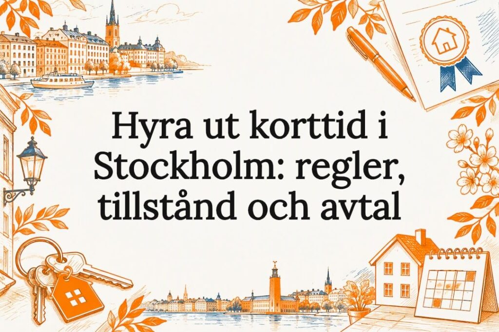 Dekorativ titelbild med hus och nycklar