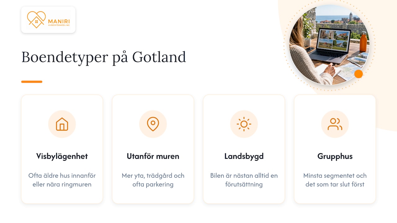 Fyra typer av privat boende på Gotland