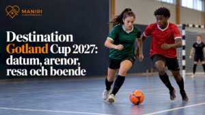 Futsalmatch i en idrottshall på Gotland