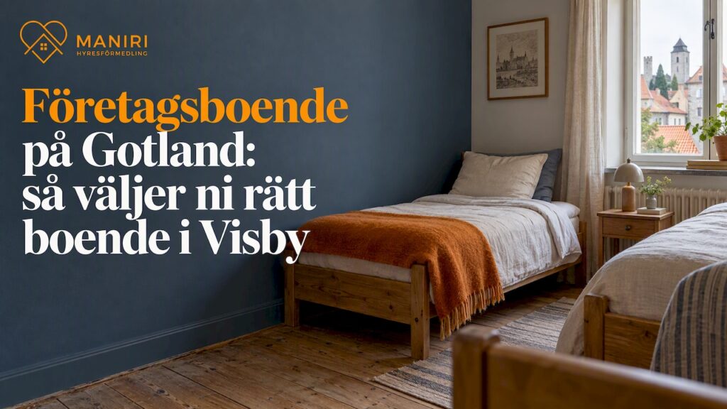 Två enkelsängar i en hyrd lägenhet i Visby