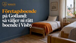 Två enkelsängar i en hyrd lägenhet i Visby