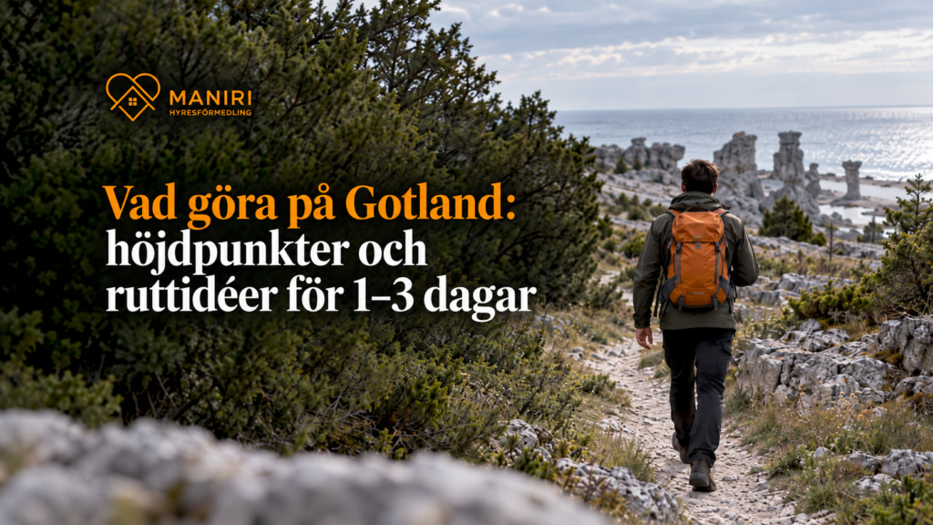 Vandrare som går längs en kalkstensled på Gotland