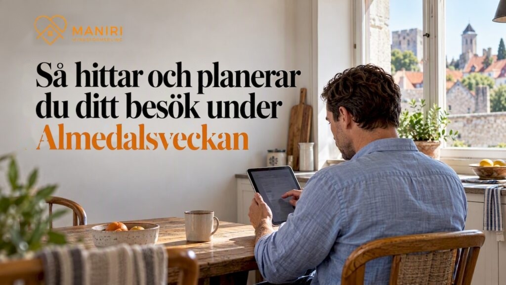 Besökare förbereder sig inför Almedalsveckan i Visby