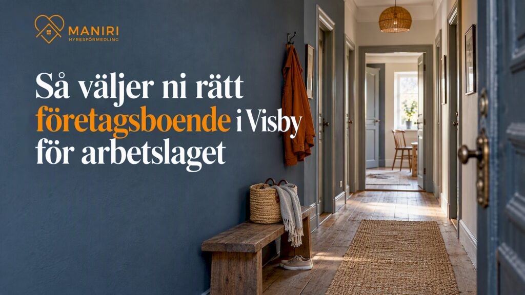 Entréhall i Visby-lägenhet med flera rumsdörrar